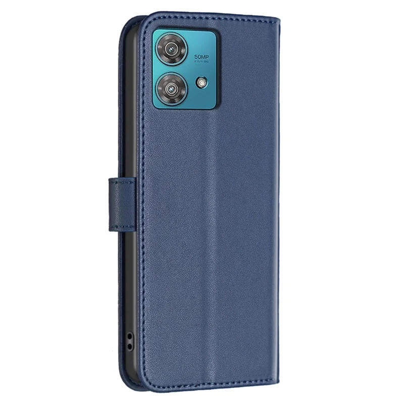 BINFEN COLOR BF17 Para Motorola Edge 40 Neo 5G Capa de Telefone Caso de Carteira de Couro PU - Azul