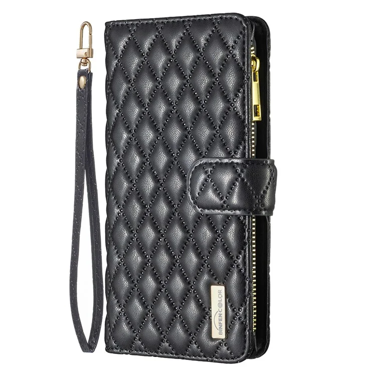 BINFEN COLOR BF Style-15 Für Motorola Edge 40 Neo 5G Hülle Leder Wallet Phone Cover - Schwarz