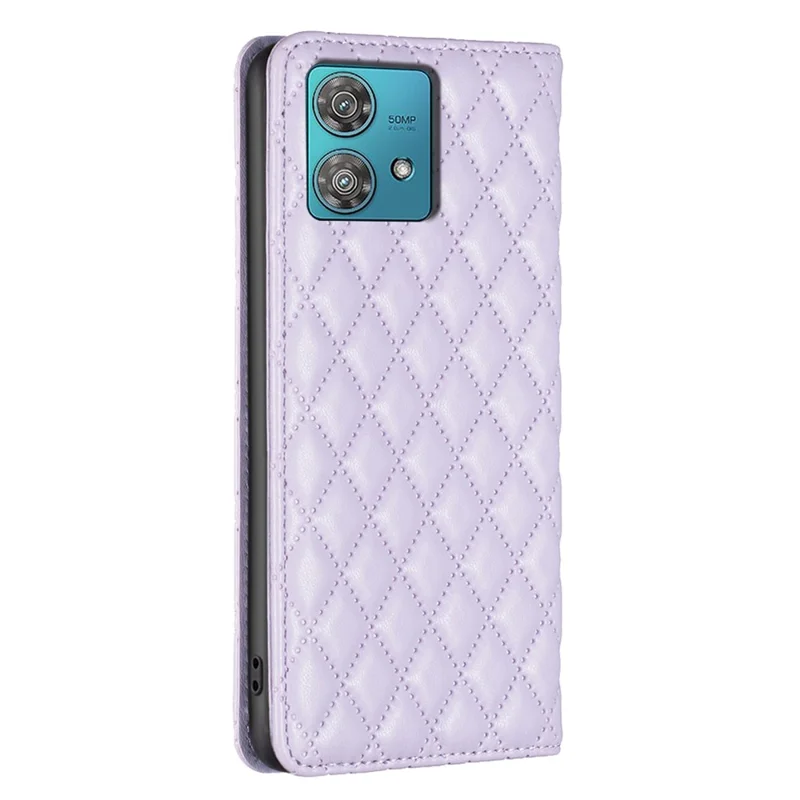 BINFEN COLOR BF Style-16 Para Motorola Edge 40 Neo 5G Case Stand Porta-Cartão Capa de Telefone - Roxo