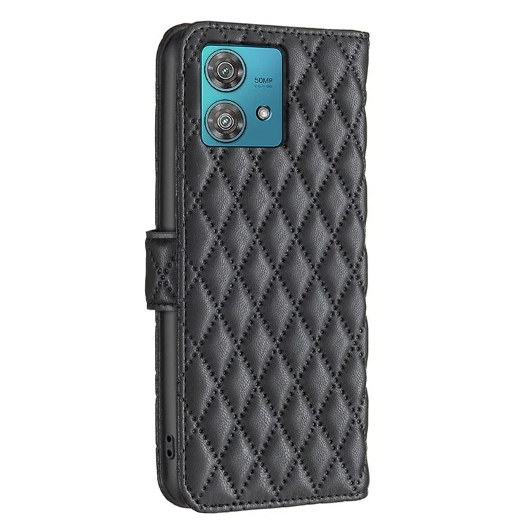 BINFEN COLOR BF Style-14 per Motorola Edge 40 Neo 5G Custodia in pelle Wallet Cover per telefono - Nero