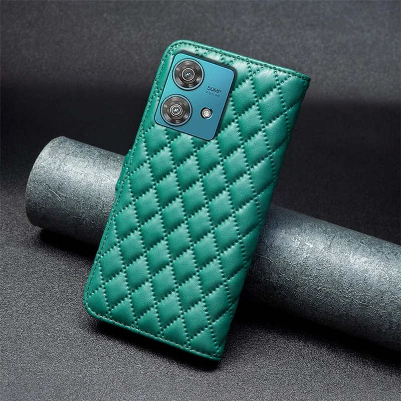 BINFEN COLOR BF Style-14 For Motorola Edge 40 Neo 5G Leather Case Wallet Phone Cover - Green