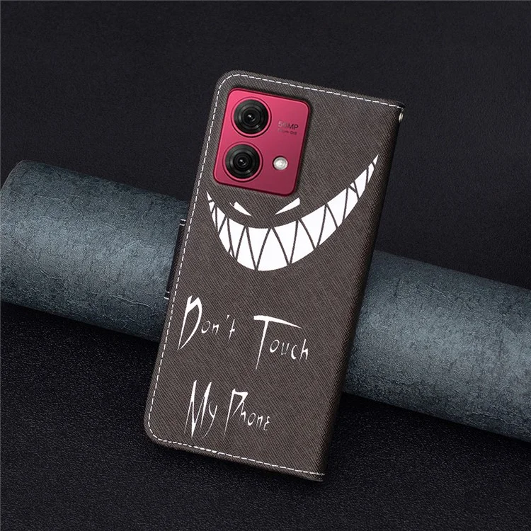 For Motorola Moto G84 5G Leather Case Stand Phone Wallet Cover - Don't Touch My Phone