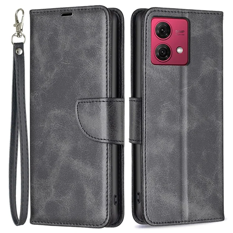 For Motorola Moto G84 5G Case Anti-Scratch Stand PU Leather Phone Cover Wallet - Black