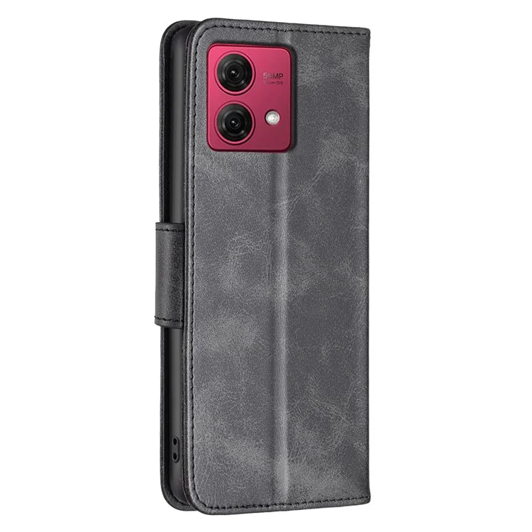 For Motorola Moto G84 5G Case Anti-Scratch Stand PU Leather Phone Cover Wallet - Black