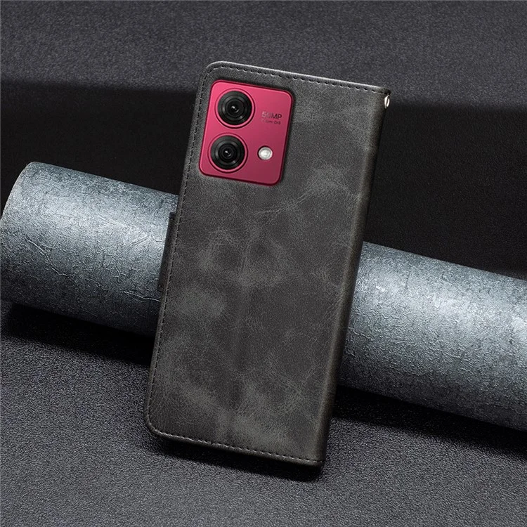 For Motorola Moto G84 5G Case Anti-Scratch Stand PU Leather Phone Cover Wallet - Black