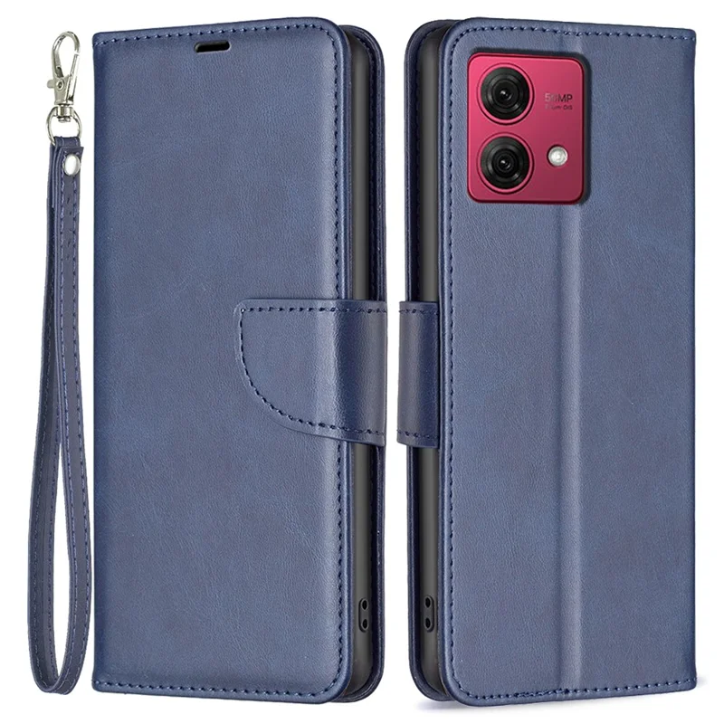 Per Motorola Moto G84 5G Case Anti-Scratch Stand PU Leather Phone Cover Wallet - Blu