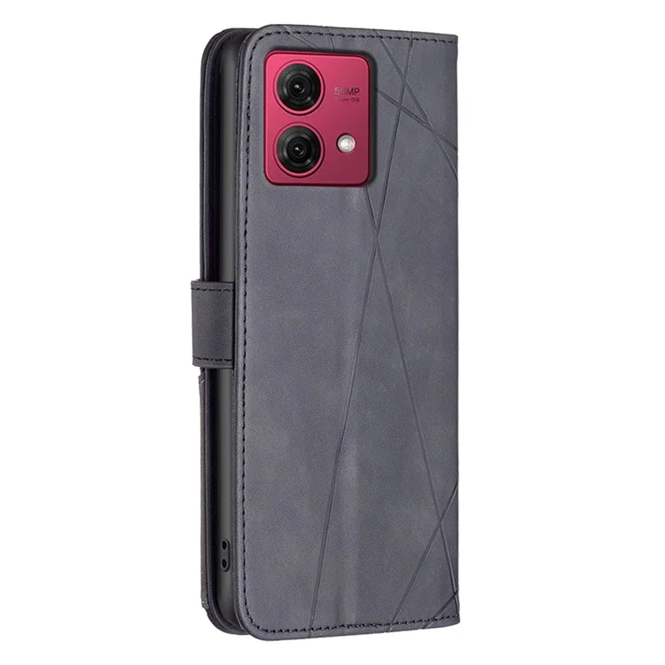 BINFEN COLOR BF05 para el estuche de teléfono Motorola Moto G84 5G, cubierta de cartera, protección a prueba de golpes de cuero PU - Negro
