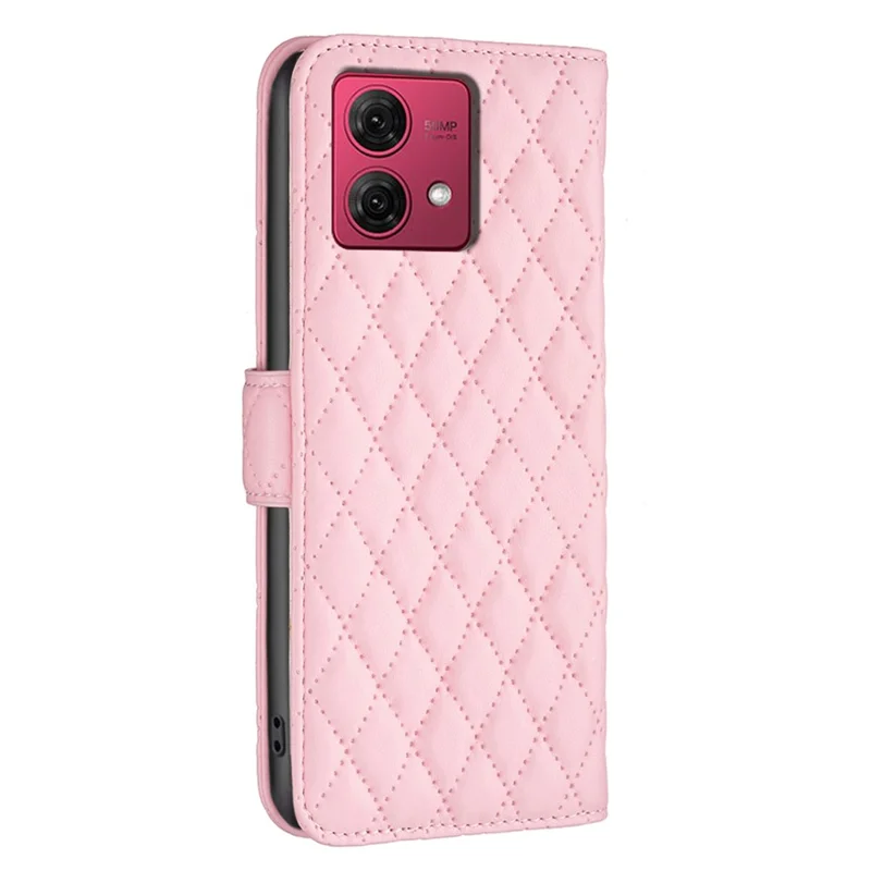 BINFEN COLOR BF Style-14 For Motorola Moto G84 5G Case Wallet Imprinted Leather Cover - Pink
