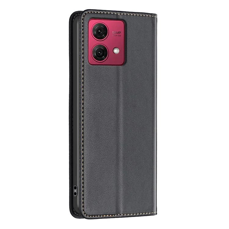 BINFEN COLOR BF18 Per Motorola Moto G84 5G Custodia in pelle PU Alloggiamenti per schede Custodia per telefono - Nero