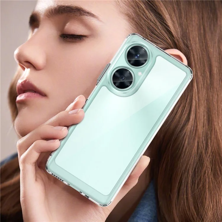 Capa Transparente para Huawei Maimang 20 com Botões Eletrodepositados (Orifício Grande para Lente Traseira)