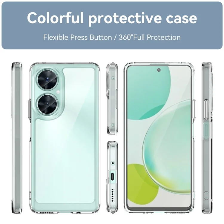 Capa Transparente para Huawei Maimang 20 com Botões Eletrodepositados (Orifício Grande para Lente Traseira)