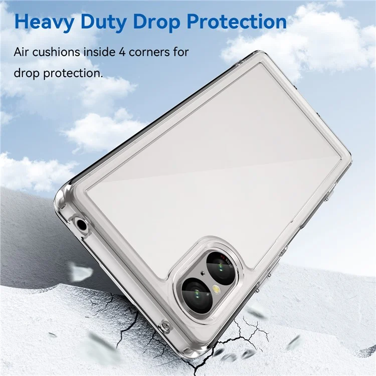 For Sony Xperia 5 V Phone Case Transparent Protective Phone Cover (Big Rear Lens Hole)