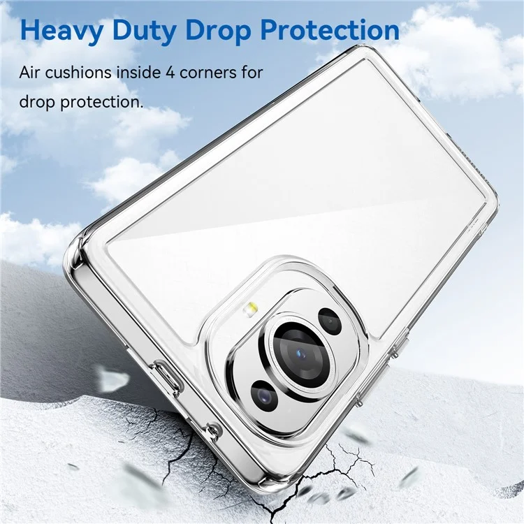 For Huawei nova 11 Ultra / nova 11 Pro Phone Case TPU+Acrylic Clear Cover (Big Rear Lens Hole)