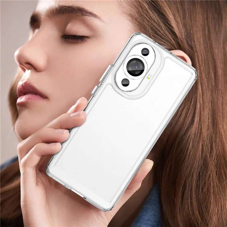 For Huawei nova 11 Ultra / nova 11 Pro Phone Case TPU+Acrylic Clear Cover (Big Rear Lens Hole)