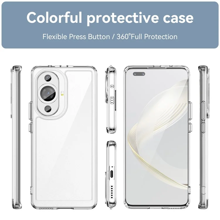 For Huawei nova 11 Ultra / nova 11 Pro Phone Case TPU+Acrylic Clear Cover (Big Rear Lens Hole)
