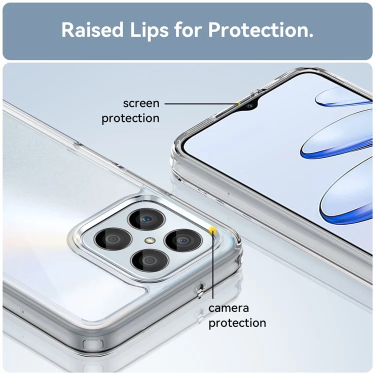 For Honor 70 Lite 5G Capa Protetora de Telefone TPU+Acrílica (Furo Grande para Lente Traseira)