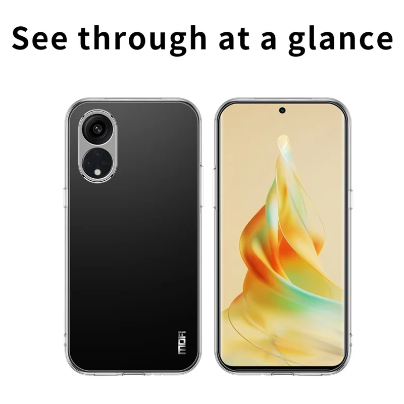 MOFI til Oppo A38 4G TPU-telefonbeskyttelse Gennemsigtig støvdækkende skal Telefonbeskyttelse