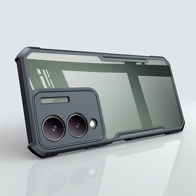 XUNDD Slim-Fit Phone Cover para vivo Y17s 4G Caja Acrílica+TPU Concha Trasera del Teléfono - Negro