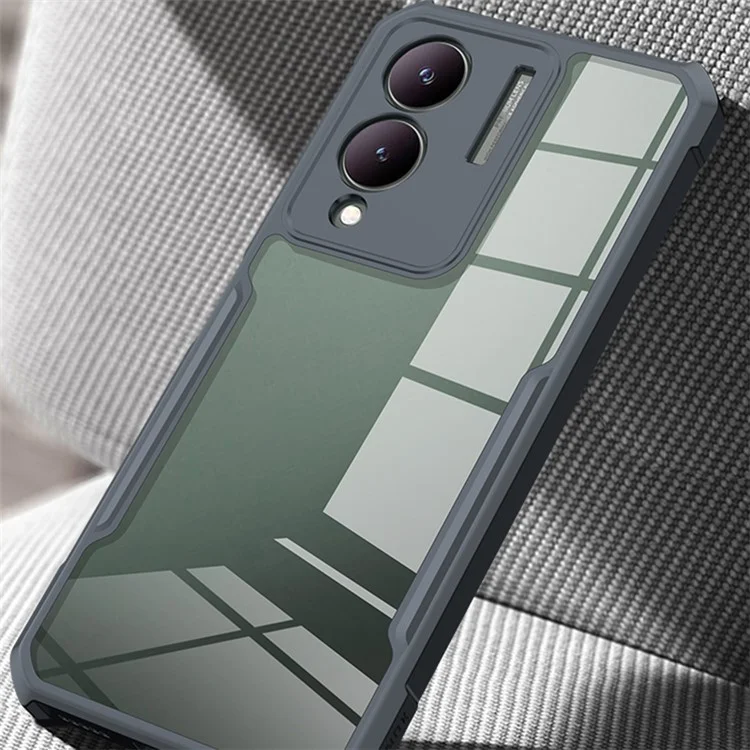 XUNDD Slim-Fit Phone Cover para vivo Y17s 4G Caja Acrílica+TPU Concha Trasera del Teléfono - Negro
