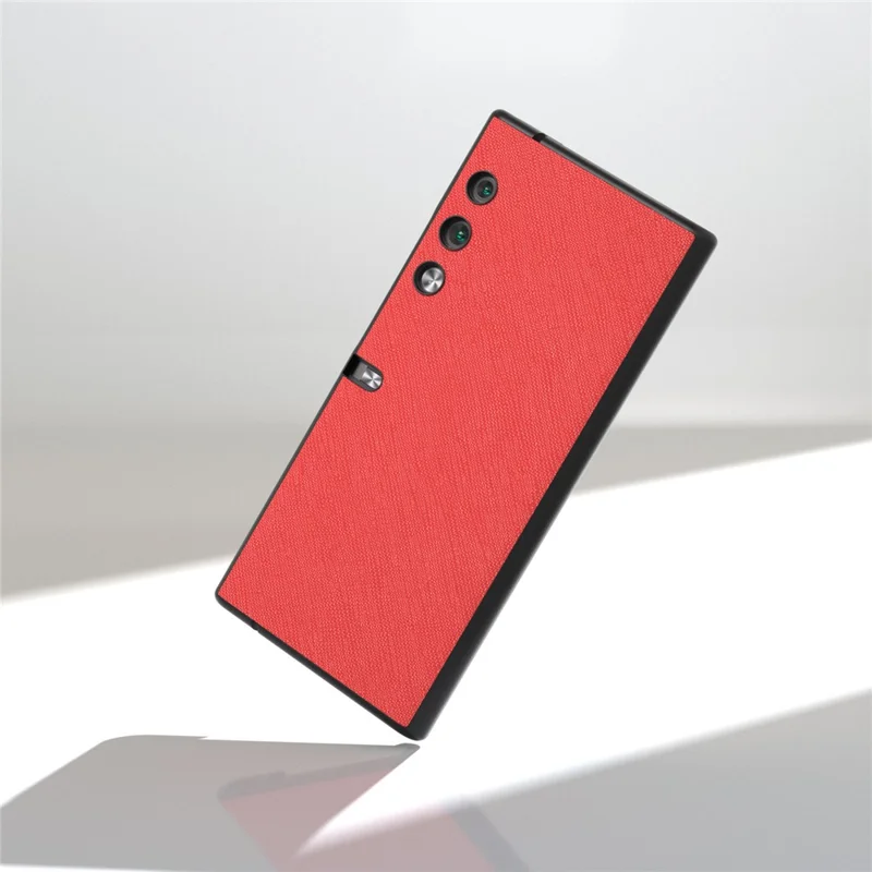 For Honor V Purse Case Cross Texture Genuine Cow Leather Coated Phone Cover - Red