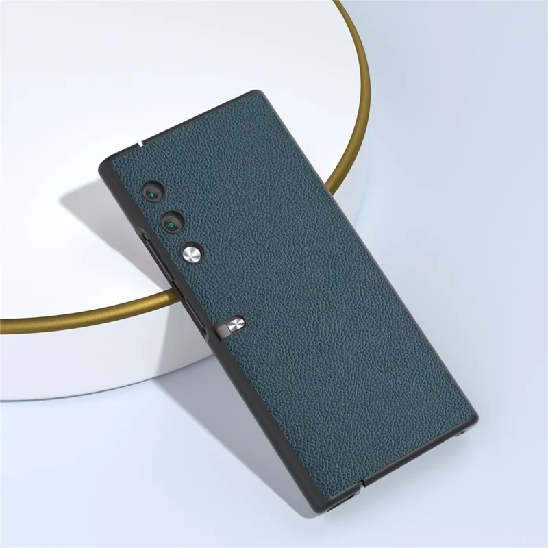 For Honor V Purse Case Litchi Texture Genuine Cow Leather Coated PC Protective Cover - Green