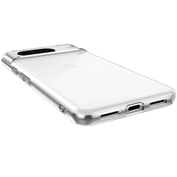 Für Google Pixel 8 Clear TPU Case Phone Cover mit 2.5D Arc Edge Tempered Glass Screen Film