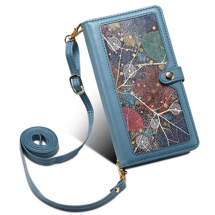 ESEBLE For Motorola Moto G54 5G Cover RFID Blocking Zipper Pocket Leather Phone Case - Blue