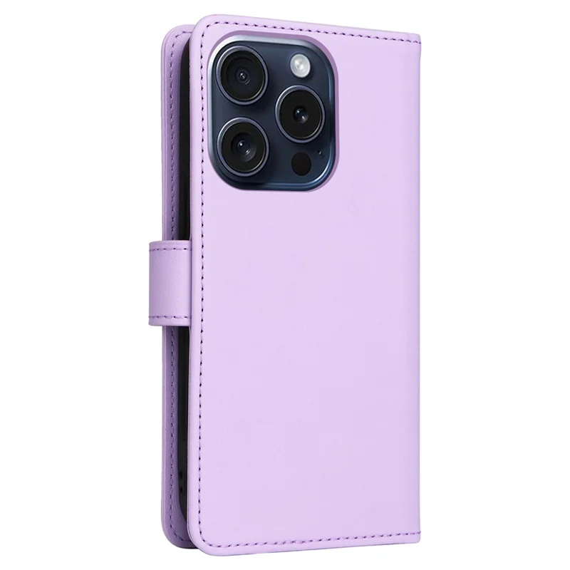 Custodia magnetica per iPhone 15 Pro BETOPNICE, cover rimovibile in pelle PU con cinturino - Viola