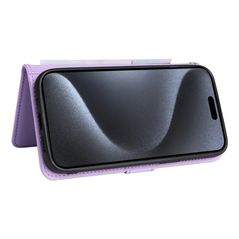 Custodia magnetica per iPhone 15 Pro BETOPNICE, cover rimovibile in pelle PU con cinturino - Viola