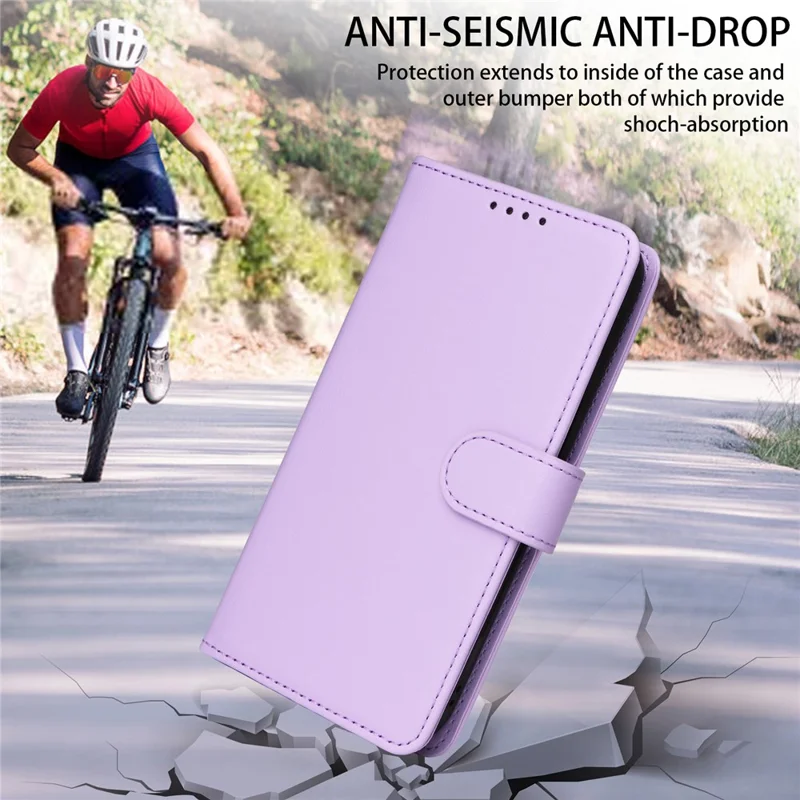 For iPhone 15 Magnetic Case BETOPNICE Detachable PU Leather Phone Cover with Strap - Purple