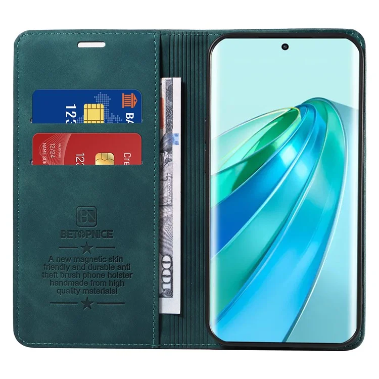 BETOPNICE 003 Para Honor X9a 5G / X40 5G / Magic5 Lite 5G Funda de Cartera de Cuero con Bloqueo RFID - Verde