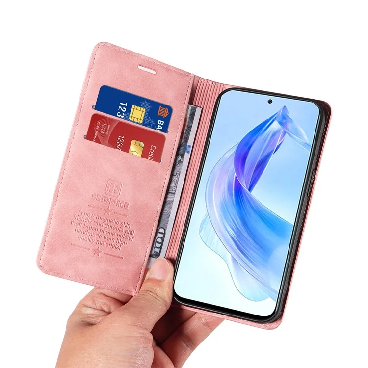 BETOPNICE 003 For Honor 90 Lite 5G / X50i 5G Чехол-бумажник с блокировкой RFID - Розовый