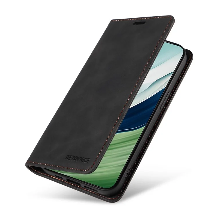 BETOPNICE 003 Funda para Huawei Mate 60 Pro Cierre magnético Billetera de Piel - Negro