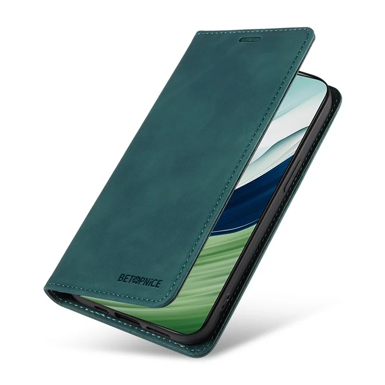 BETOPNICE 003 Чехол-кошелек для Huawei Mate 60, кожаный, с подставкой, с блокировкой RFID, зеленый