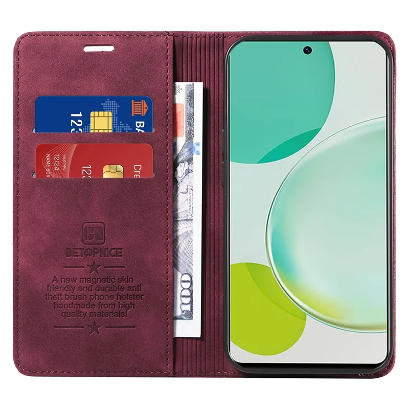 BETOPNICE 003 For Huawei nova 11i / Maimang 20 / Enjoy 60 Pro Case Leather Wallet Flip Phone Cover - Red