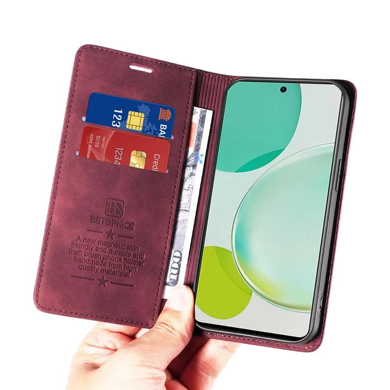 BETOPNICE 003 For Huawei nova 11i / Maimang 20 / Enjoy 60 Pro Case Leather Wallet Flip Phone Cover - Red