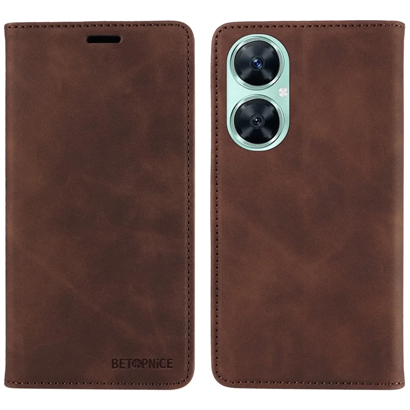 BETOPNICE 003 Чехол-книжка для Huawei nova 11i / Maimang 20 / Enjoy 60 Pro - Коричневый
