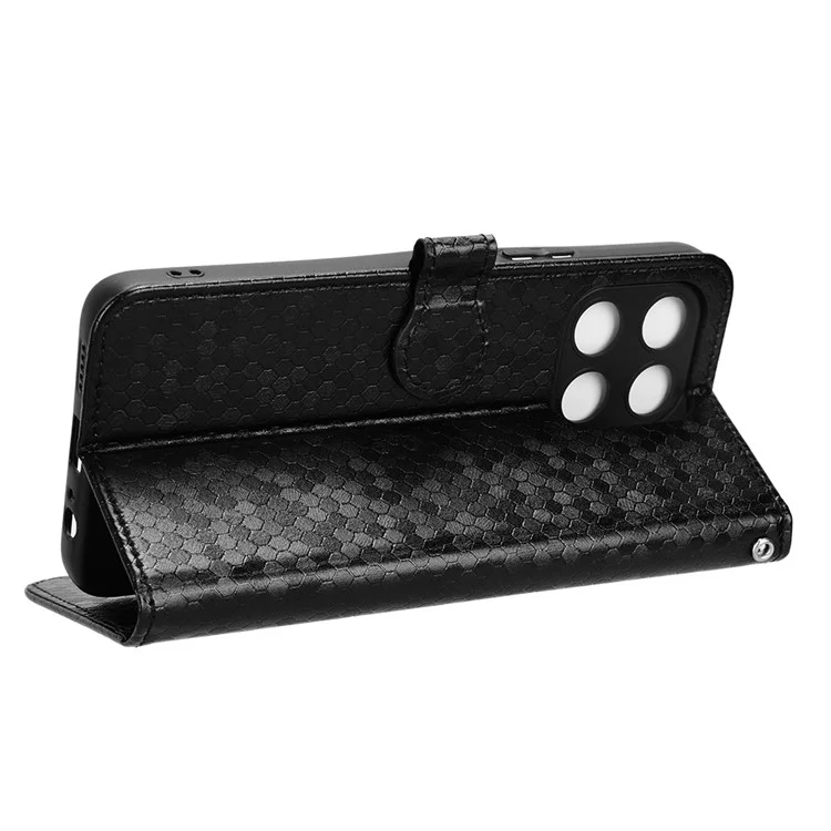 For Honor X6a 4G Case PU Leather Imprinted Wallet Cell Phone Cover - Black