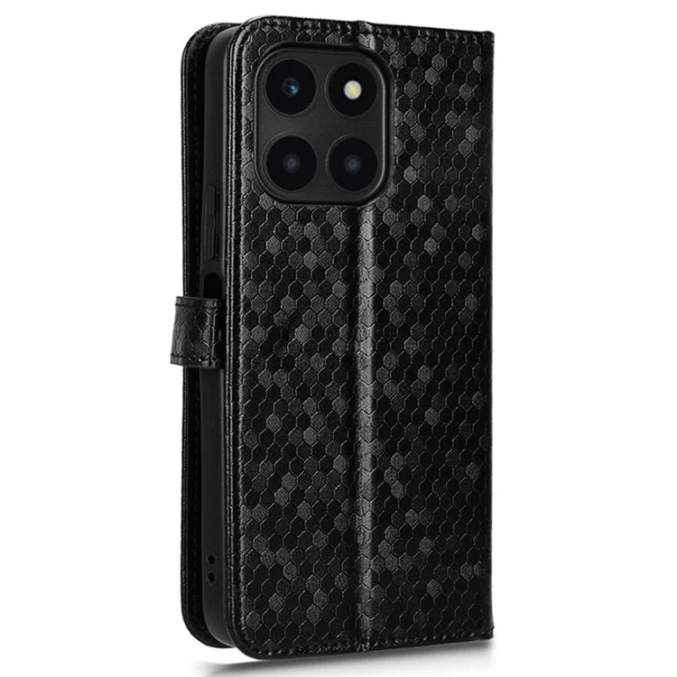 For Honor X6a 4G Case PU Leather Imprinted Wallet Cell Phone Cover - Black