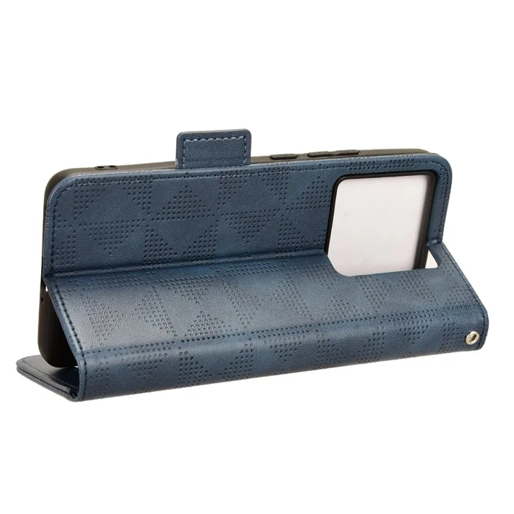 Per Xiaomi Redmi K60 Ultra / 13T / 13T Pro Case Imprinted Triangle Anti-drop PU Leather Phone Cover - Blue