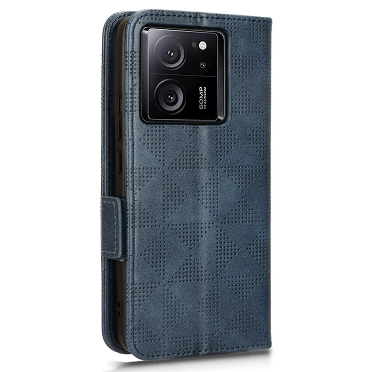 Per Xiaomi Redmi K60 Ultra / 13T / 13T Pro Case Imprinted Triangle Anti-drop PU Leather Phone Cover - Blue