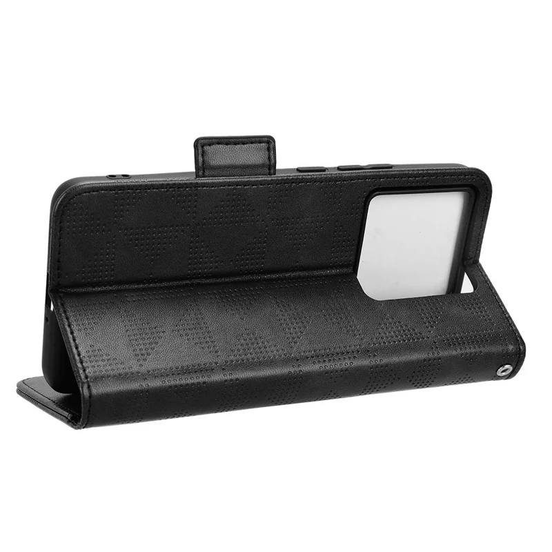 For Xiaomi Redmi K60 Ultra / 13T / 13T Pro Case Imprinted Triangle Anti-drop PU Leather Phone Cover - Black