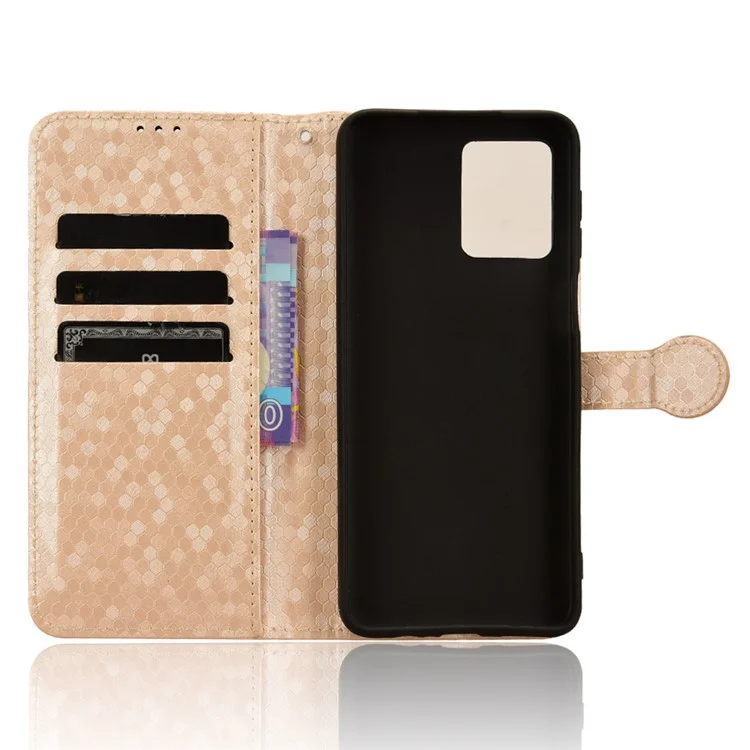 Per Motorola Moto G54 5G Case Anti-Scratch PU Leather Stand Shell Imprinted Wallet Phone Cover - Rose Gold