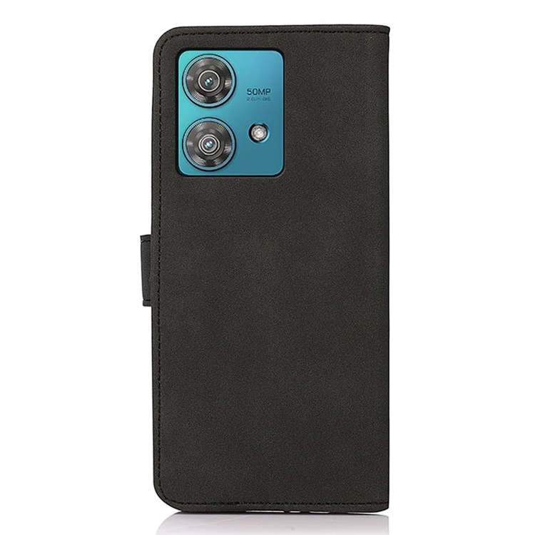 Étui pour Motorola Edge 40 Neo 5G KHAZNEH - Housse en cuir avec support - Noir