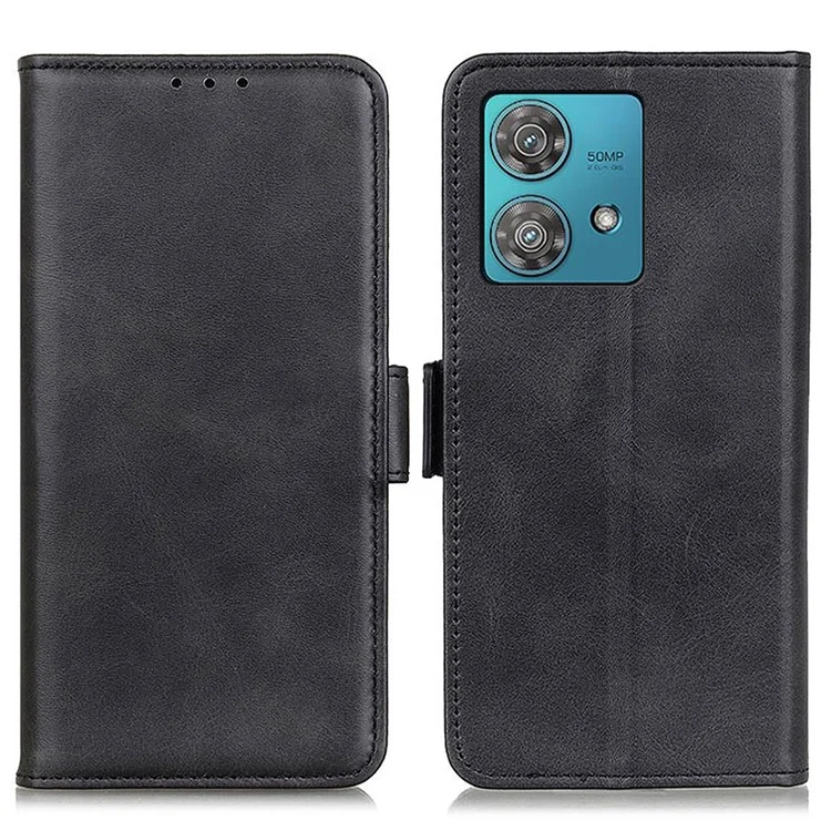 Custodia in pelle con portafoglio per Motorola Edge 40 Neo 5G - Nero