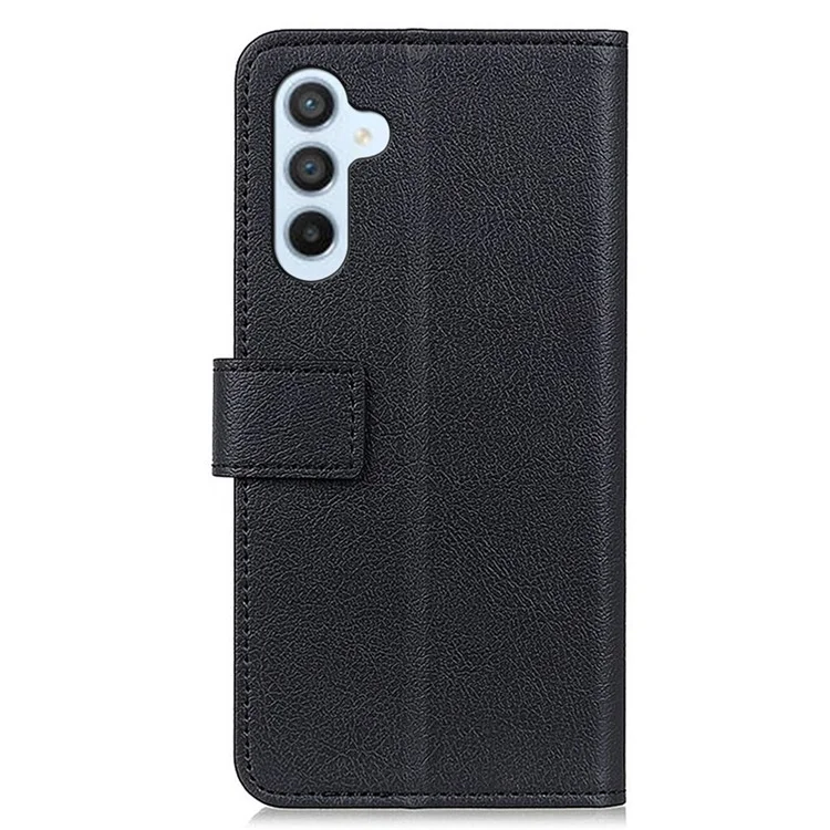 Para Samsung Galaxy A15 4G Case Textured Leather Wallet Shockproof Phone Cover - Preto