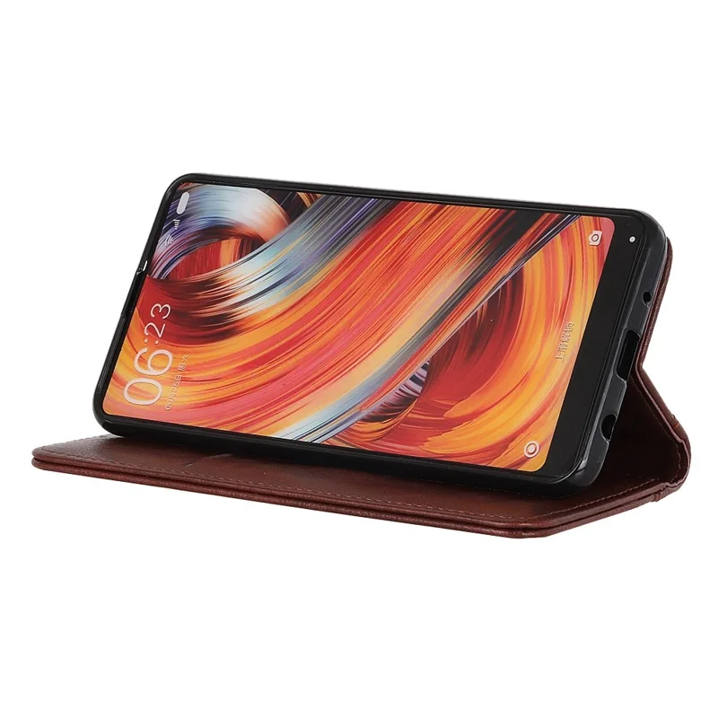 For Motorola Moto G54 5G Cover Litchi Texture Shockproof Split Leather Phone Case - Brown