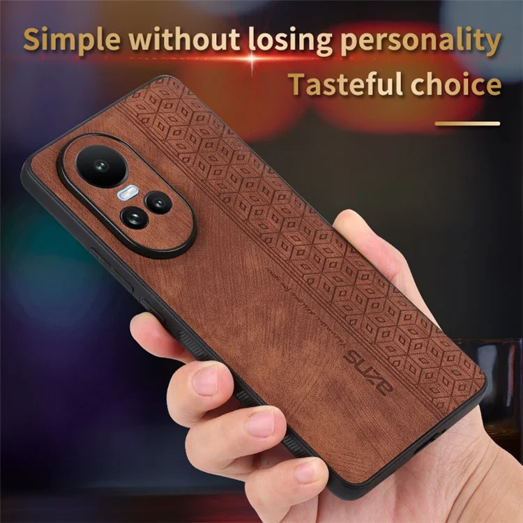 AZNS Para Oppo Reno10 5G (Global) / Reno10 Pro 5G (Global) Funda Delgada de Piel PU + TPU Protector de Teléfono - Marrón