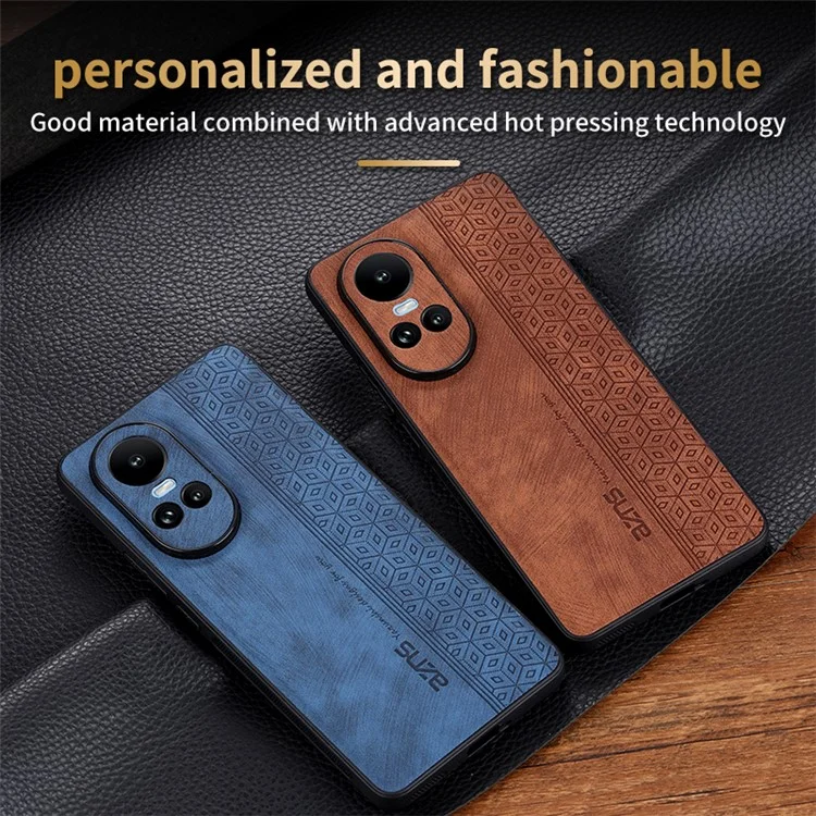 AZNS Para Oppo Reno10 5G (Global) / Reno10 Pro 5G (Global) Funda Delgada de Piel PU + TPU Protector de Teléfono - Marrón