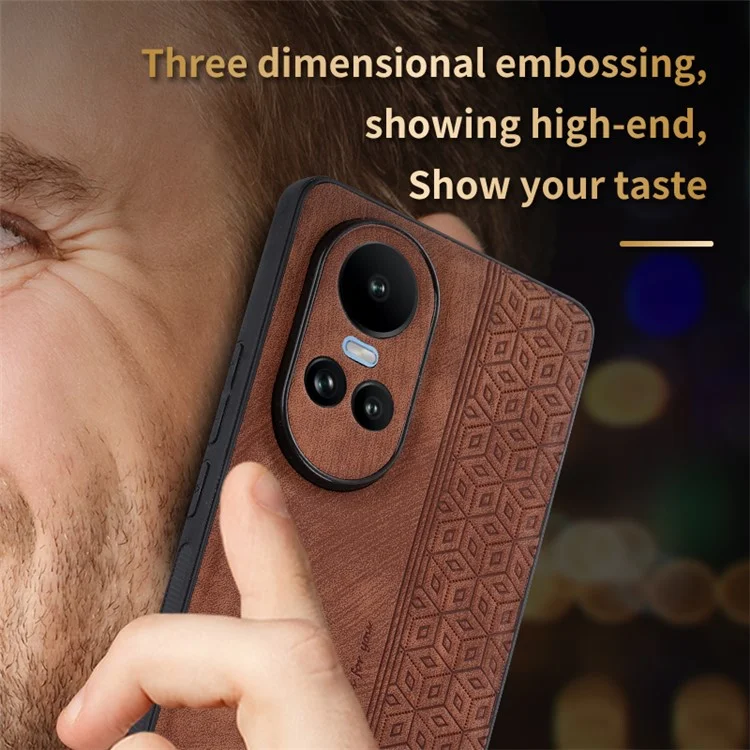 AZNS Para Oppo Reno10 5G (Global) / Reno10 Pro 5G (Global) Funda Delgada de Piel PU + TPU Protector de Teléfono - Marrón